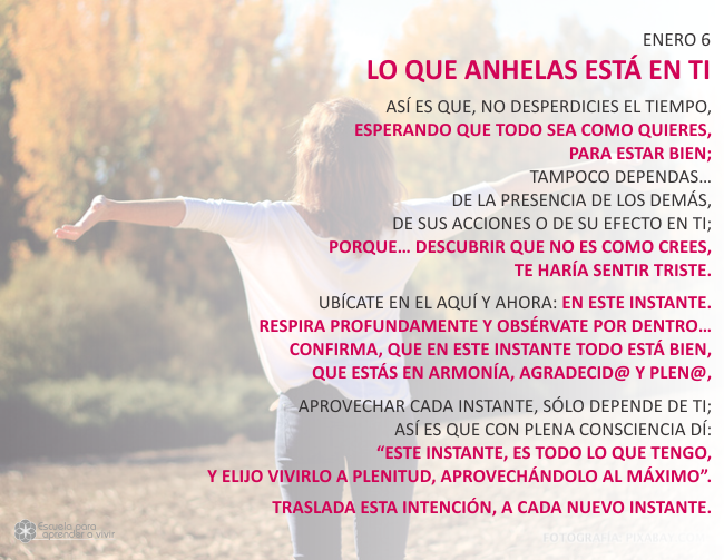Lo que anhelas está en ti